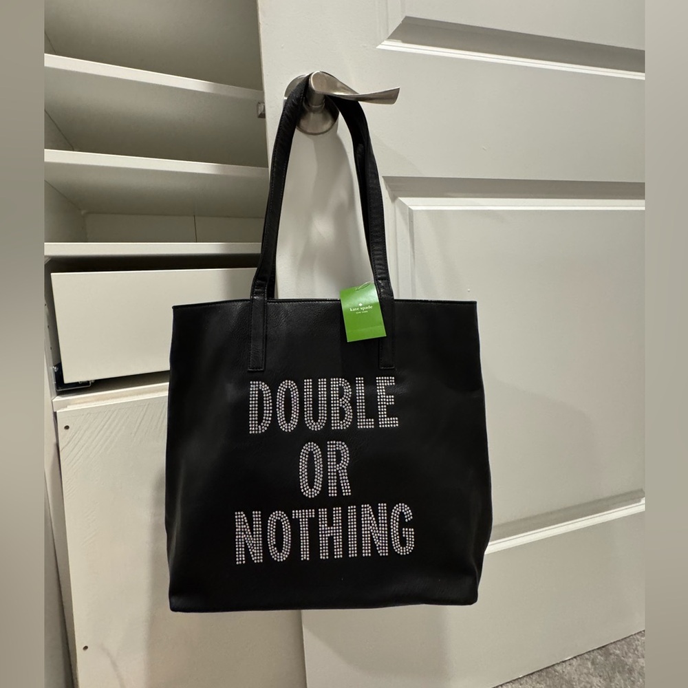 Kate spade. Double or nothing black tote. New with tags